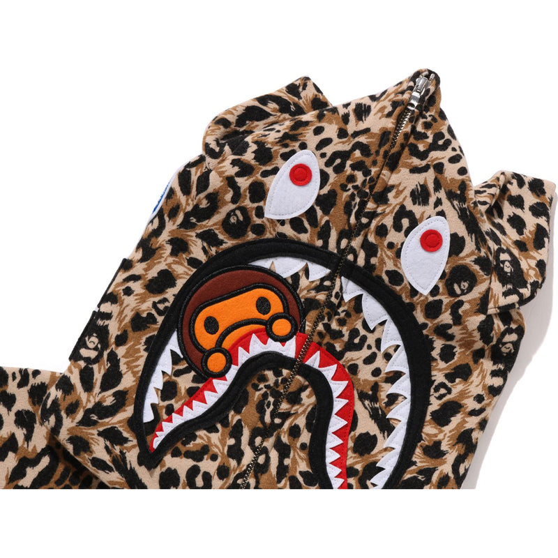 WILD LEOPARD PATTERN MILO SHARK FULL ZIP HOODIE LADIES
