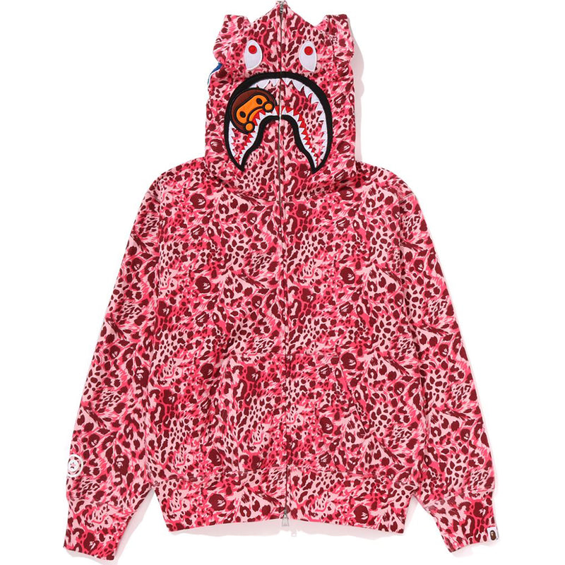 WILD LEOPARD PATTERN MILO SHARK FULL ZIP HOODIE LADIES