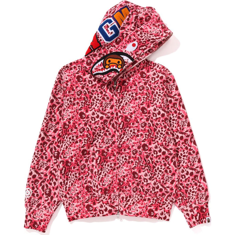 WILD LEOPARD PATTERN MILO SHARK FULL ZIP HOODIE LADIES