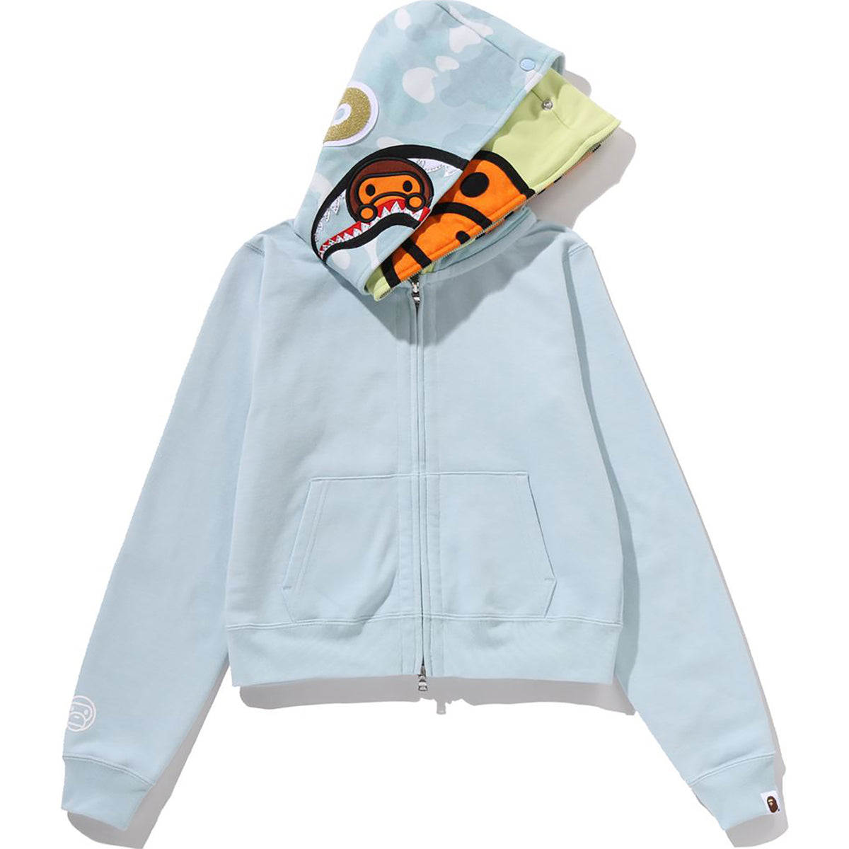 MILO SHARK CROPPED FULL ZIP DOUBLE HOODIE LADIES