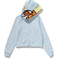 MILO SHARK CROPPED FULL ZIP DOUBLE HOODIE LADIES