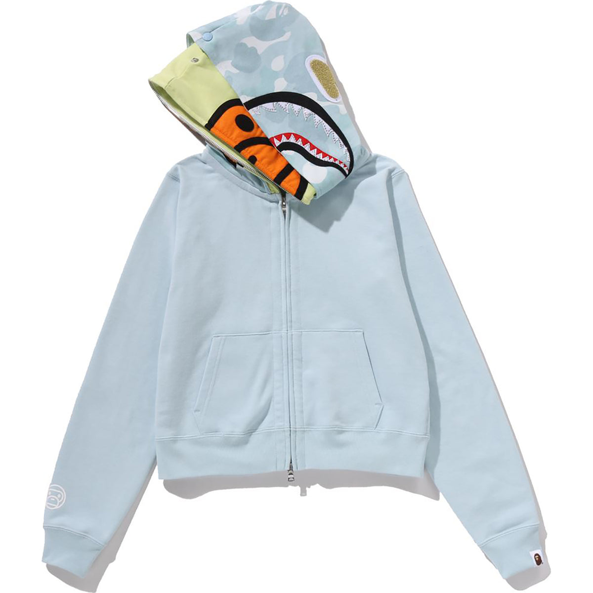 MILO SHARK CROPPED FULL ZIP DOUBLE HOODIE LADIES