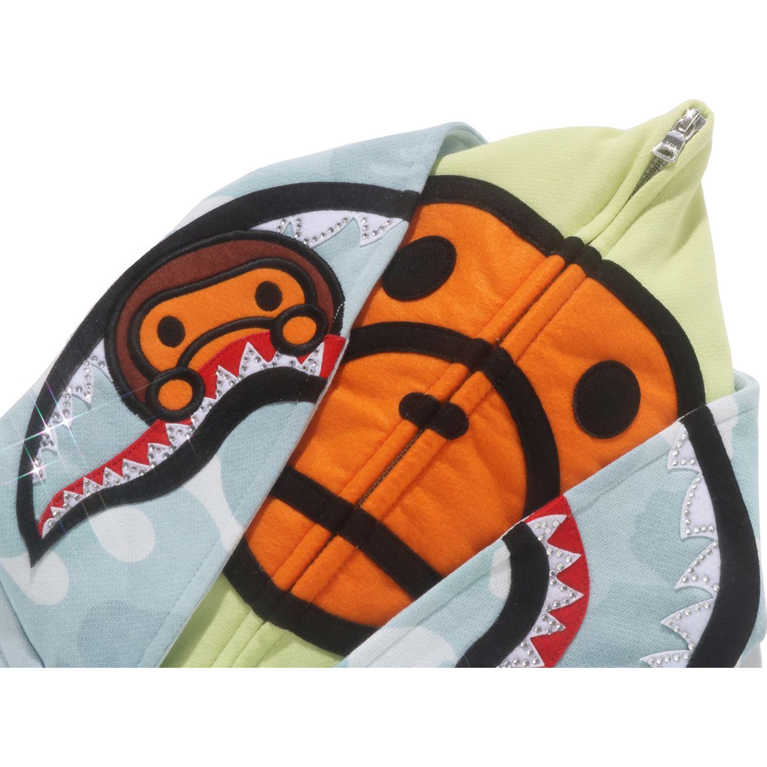 MILO SHARK CROPPED FULL ZIP DOUBLE HOODIE LADIES – us.bape.com