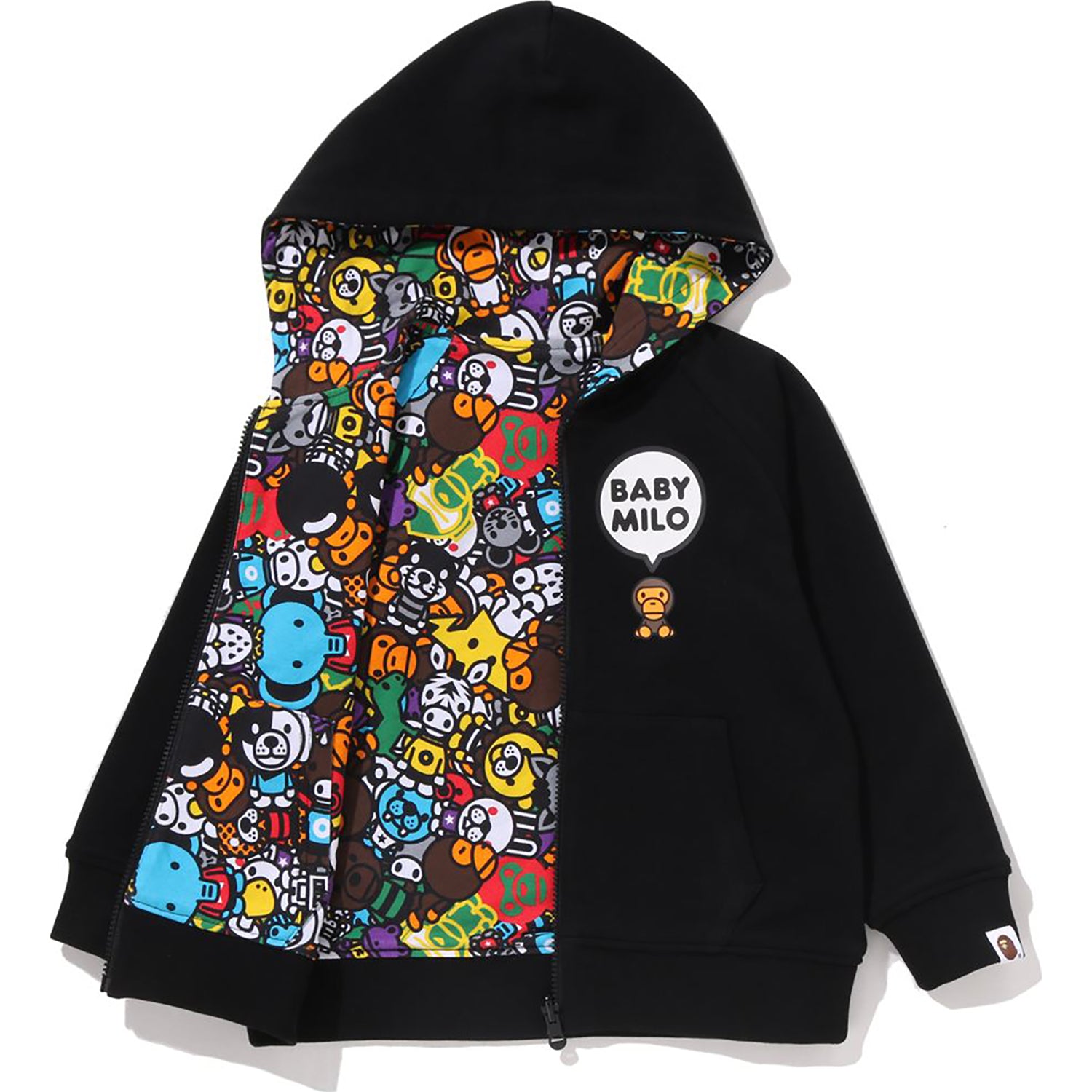 BABY MILO PATTERN REVERSIBLE ZIP HOODIE KIDS – us.bape.com