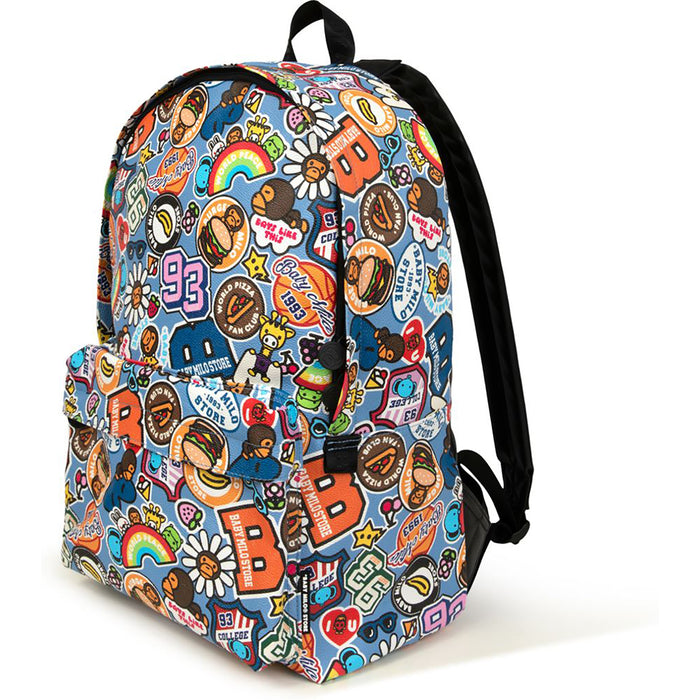 BADGE PATTERN LARGE BACKPACK