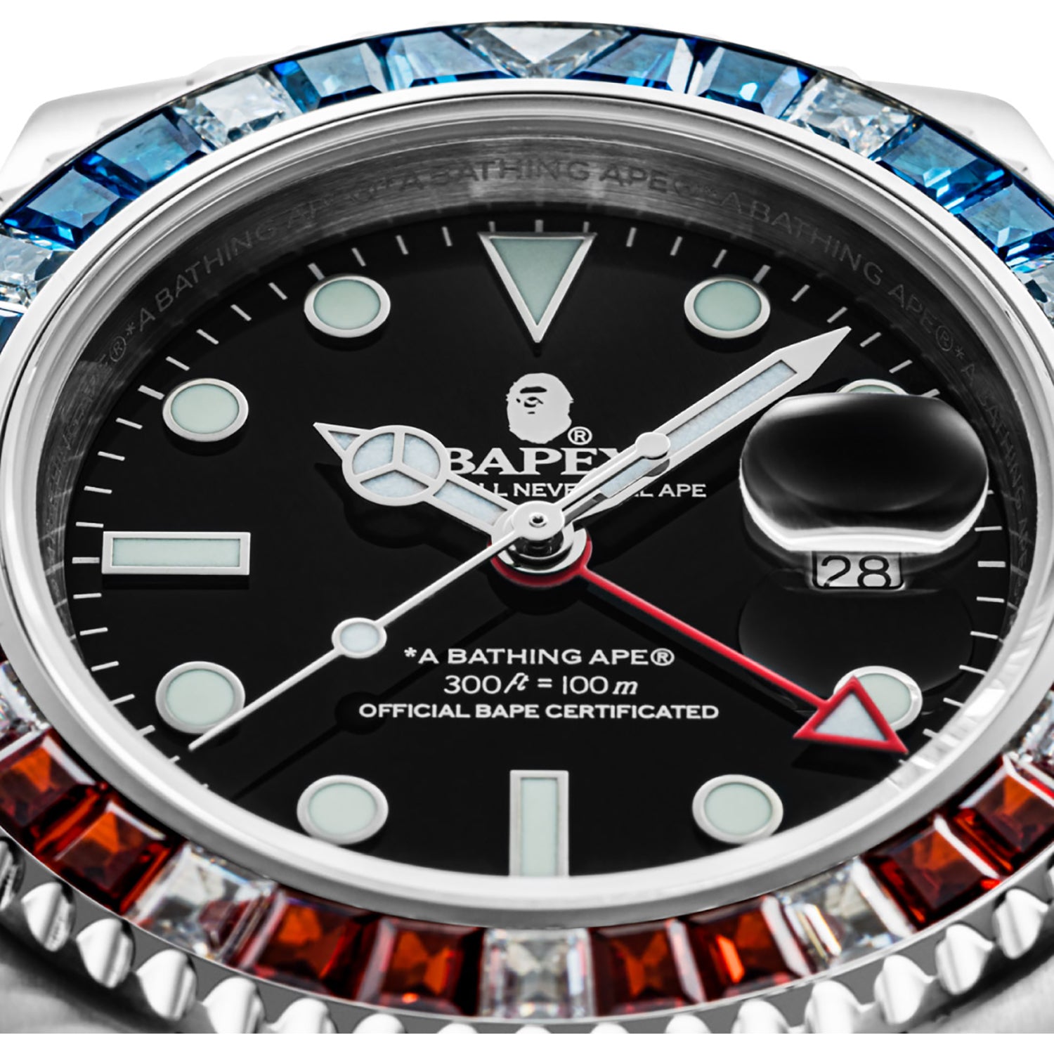 BAPE A Bathing Ape Type 2 Bapex Watch Silver/Black