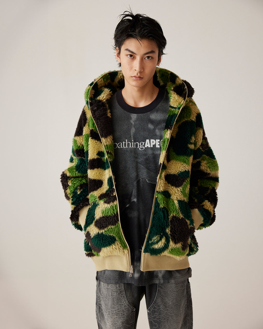 Bape camo parka bomber jacket best sale