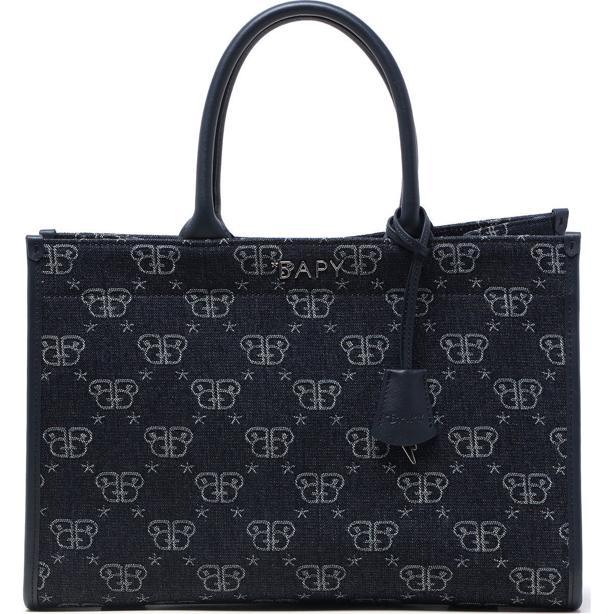 BAPY MONOGRAM DENIM SHOPPER LADIES