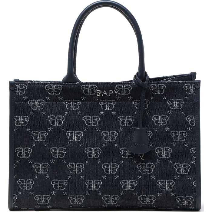 BAPY MONOGRAM DENIM SHOPPER LADIES