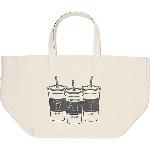 BAPY OVERSIZED CANVAS TOTE BAG LADIES