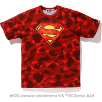 BAPE X DC SUPERMAN COLOR CAMO TEE MENS