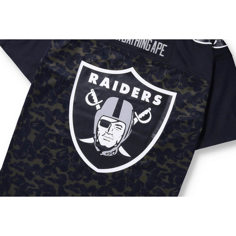 新品 A BATHING APE BAPE × Mitchell & Ness NFL RAIDERS LEGACY JERSEY カモフラ  ユニフォーム tシャツ 44(L)