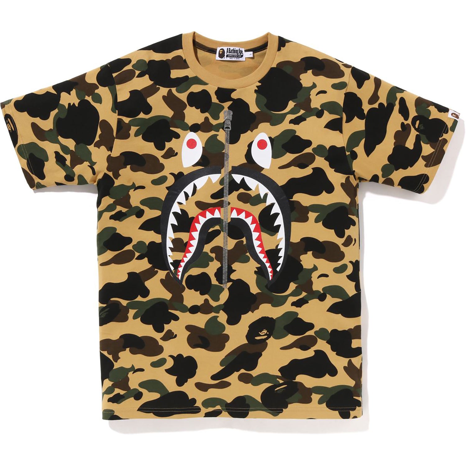 #1008 BAPE online GOLD & BLACK SHARK-MOUTH CAMO SHIRT