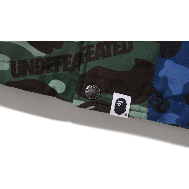 BAPE X UNDEFEATED COLOR CAMO SNOWBOARD DOWN JACKET MENS