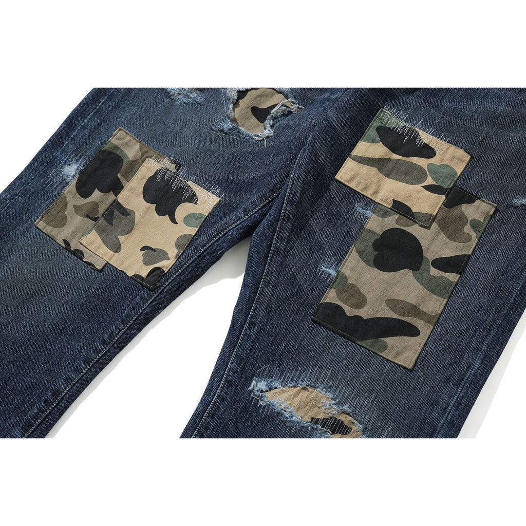 1999 TYPE-02 1ST CAMO PATCH DAMAGED DENIM MENS