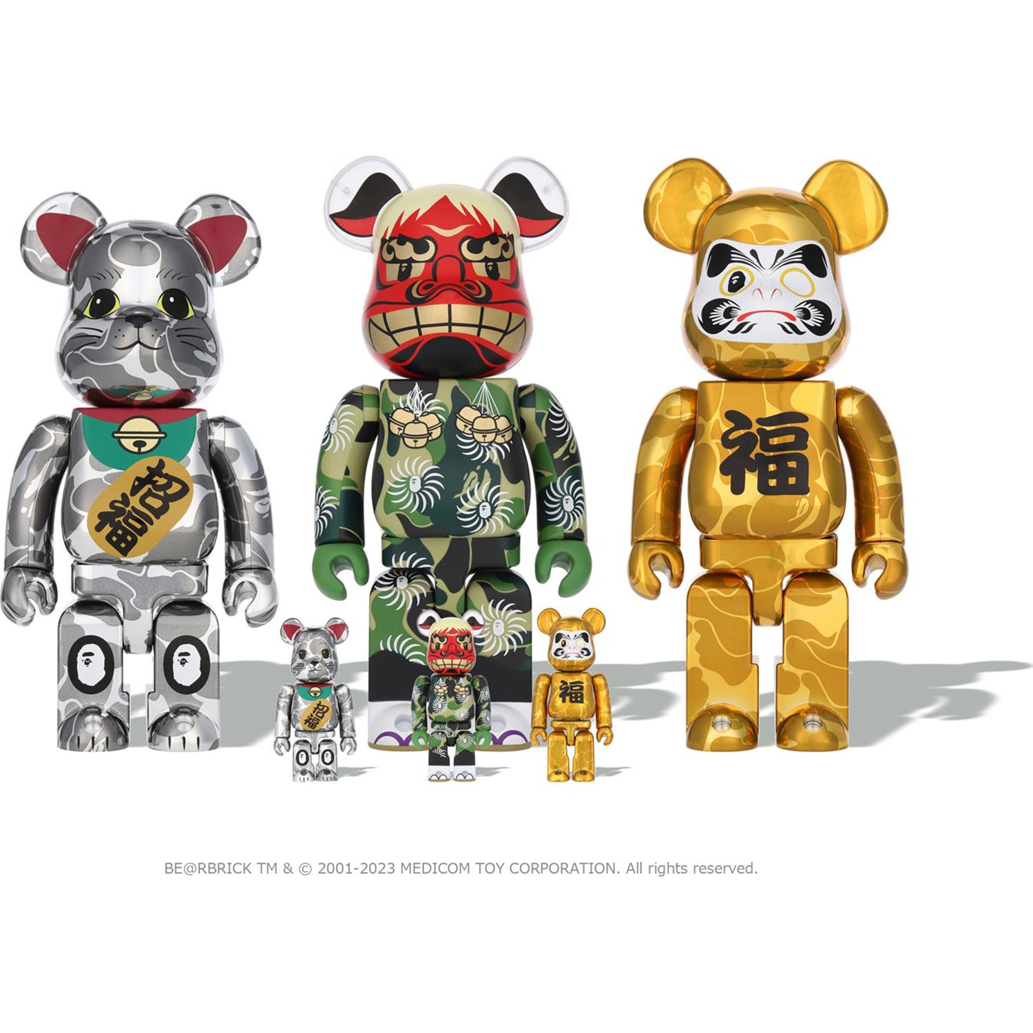 NEW YEAR BE@RBRICK MANEKINEKO SHISHIMAI DARUMA 100% & 400% – us ...