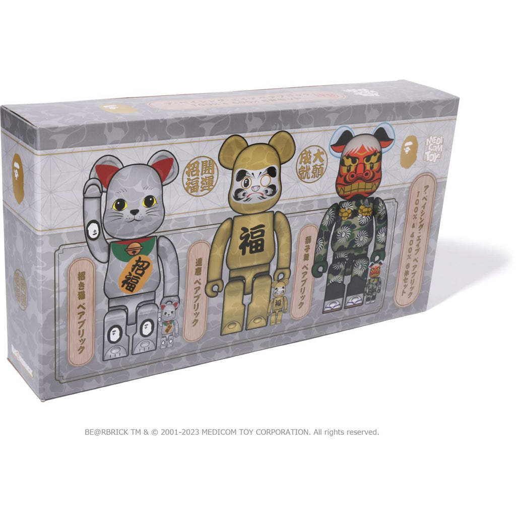 NEW YEAR BE@RBRICK MANEKINEKO SHISHIMAI DARUMA 100% & 400%