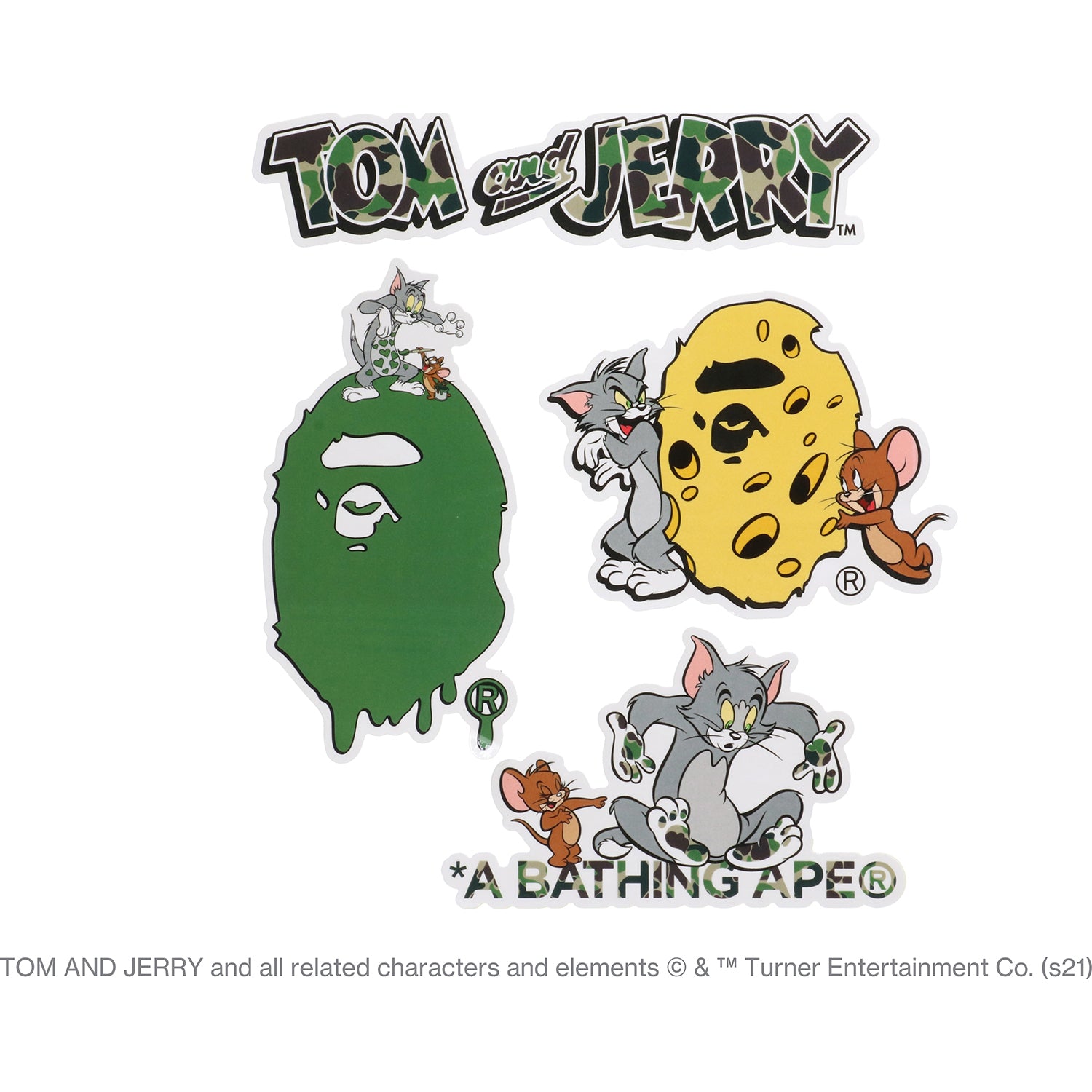 BAPE X TOM AND JERRY STICKER SET MENS – us.bape.com