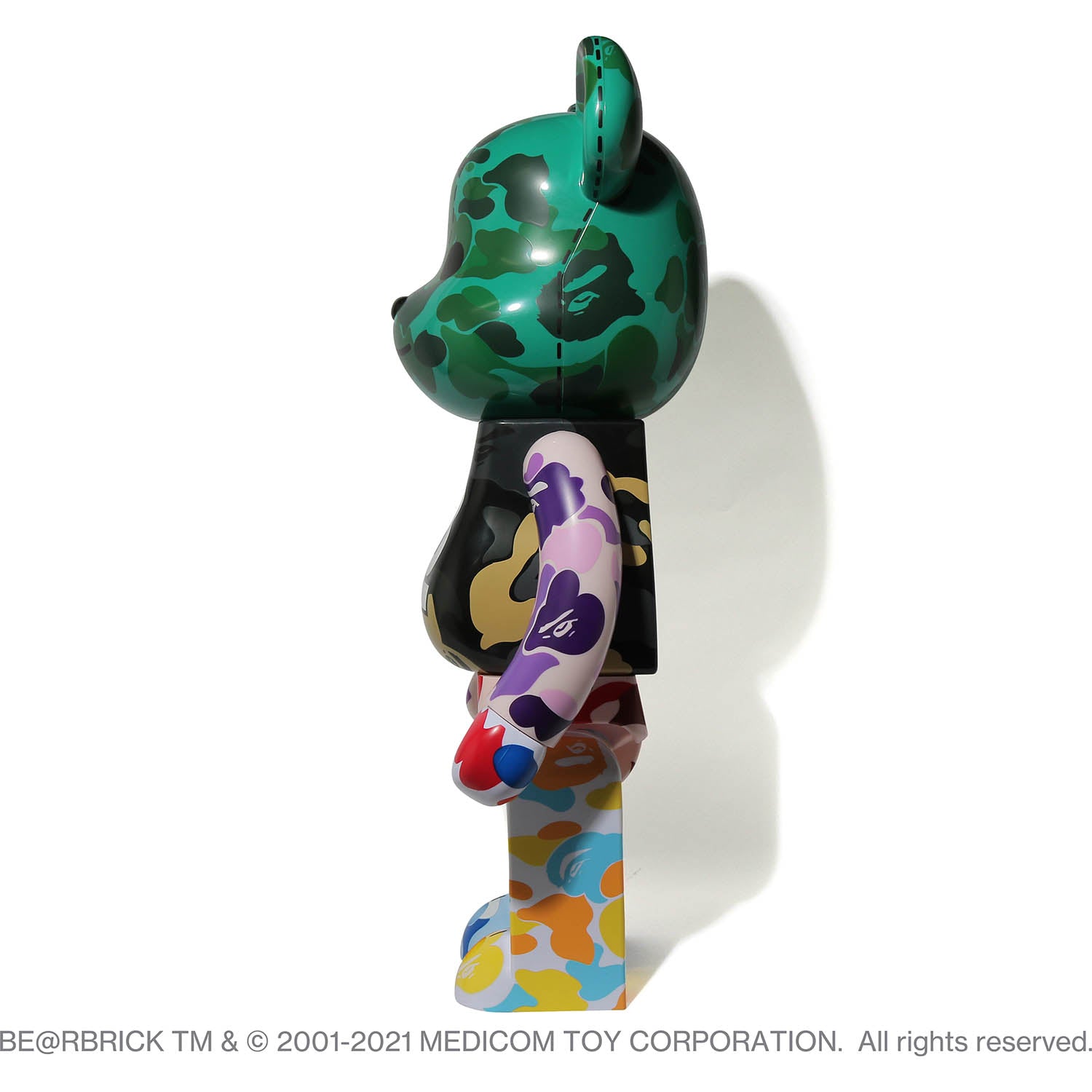 品質ベアブリック　BAPE　マルチカラー 1000％ BE@RBRICK　KAWS bearbrick　メディコムトイ　MEDICOM TOY APE　エイプ　1000 キューブリック、ベアブリック