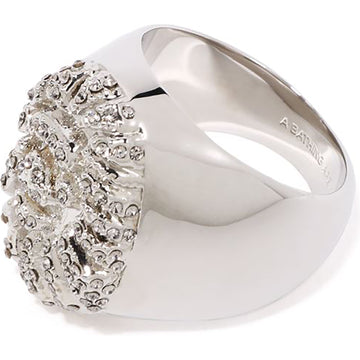 APE HEAD CRYSTAL STONE RING