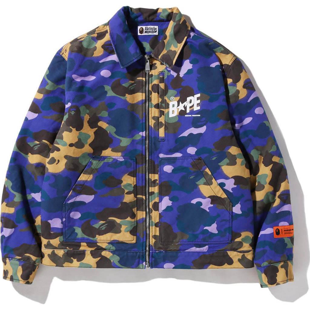 Bape x Heron Preston Mix 1st Camo Duck Tracker Jacket M1 Mens 1I23-141-902 / Purple / XLarge