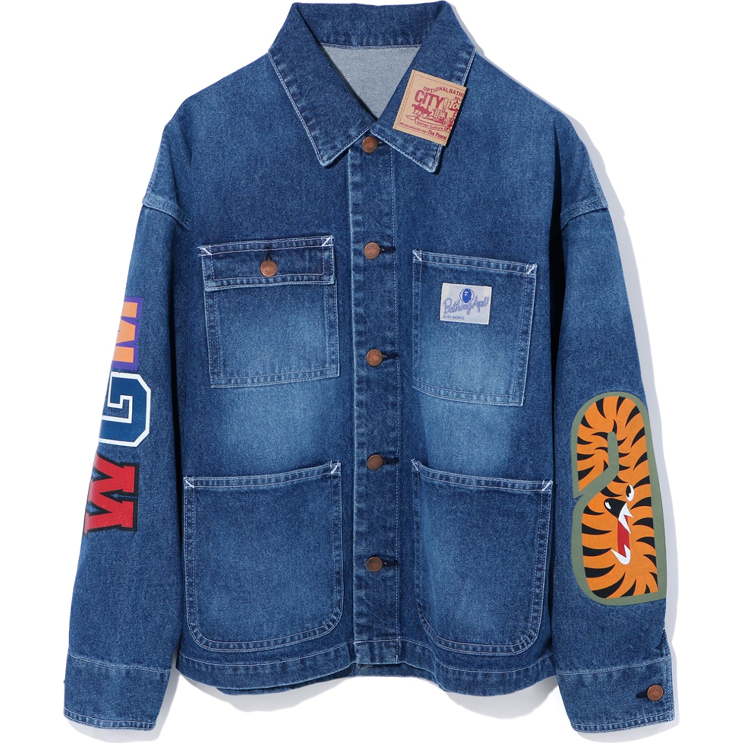 SHARK DENIM COVERALL JACKET LADIES – us.bape.com