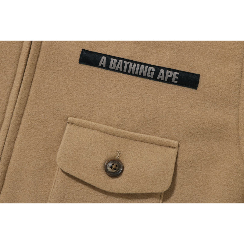 A BATHING APE MELTON RELAXED FIT ZIP JACKET MENS