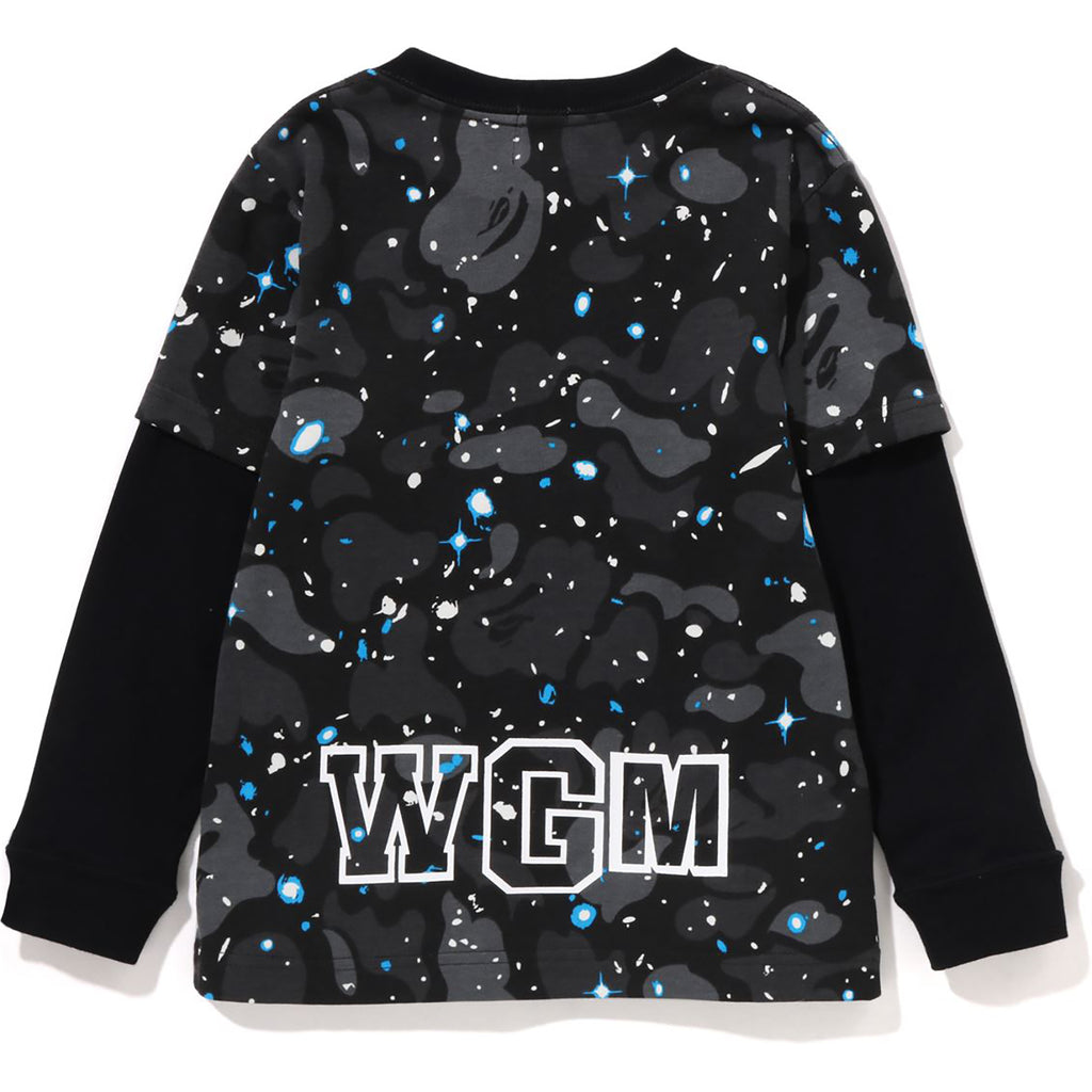 SPACE CAMO SHARK LAYERED L/S TEE KIDS