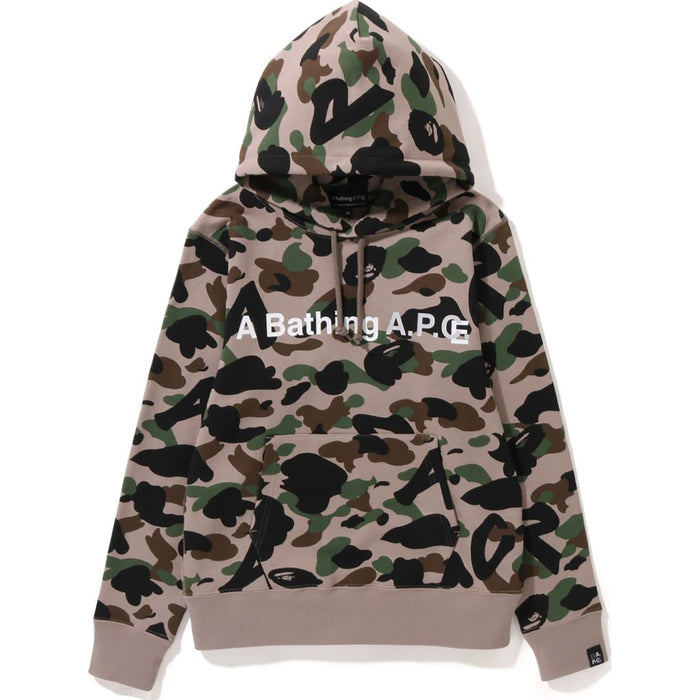 BAPE X A.P.C. CAMO WIDE PULLOVER HOODIE LADIES