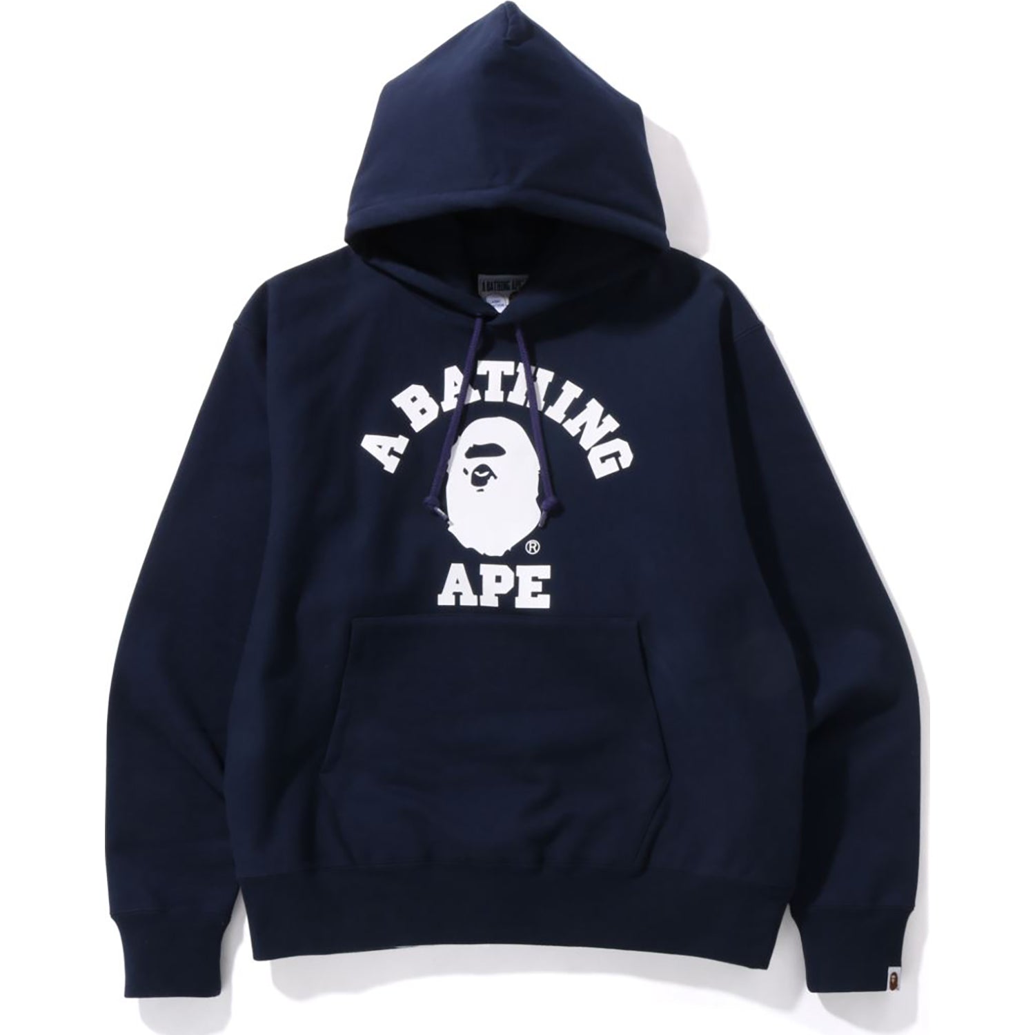 BAPE College & By Bathing Relaxed Fit Ape L/S Tee Navy
