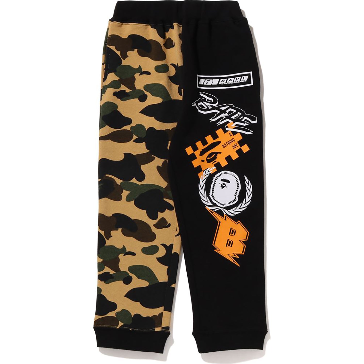 1ST CAMO BAPE TEAM EMBLEM PRINT SWEAT PANTS KIDS – us.bape.com