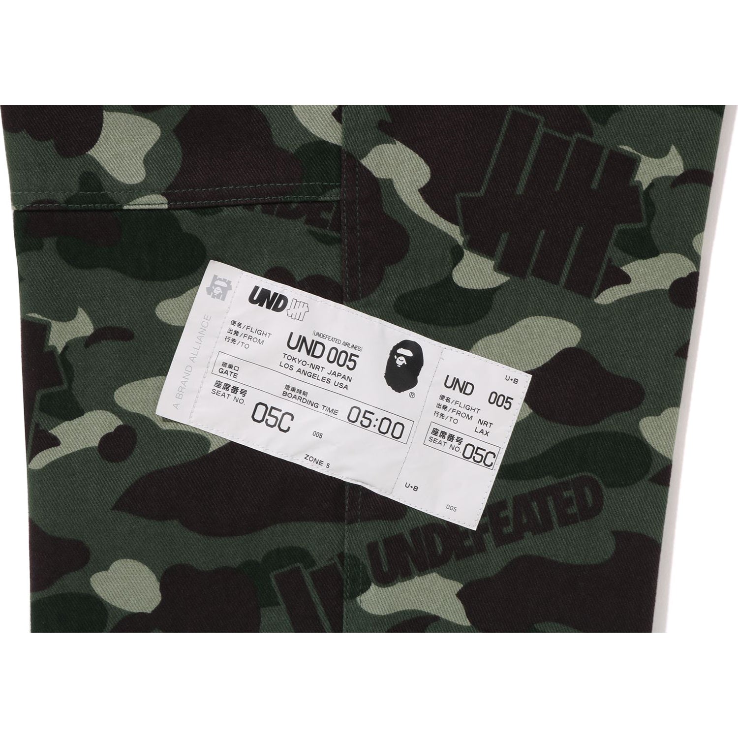 BAPE X UNDEFEATED COLOR CAMO FLANNEL PANTS MENS