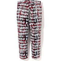 BAPE GRAFFITI CHECK ONE POINT RELAXED FIT PANTS MENS