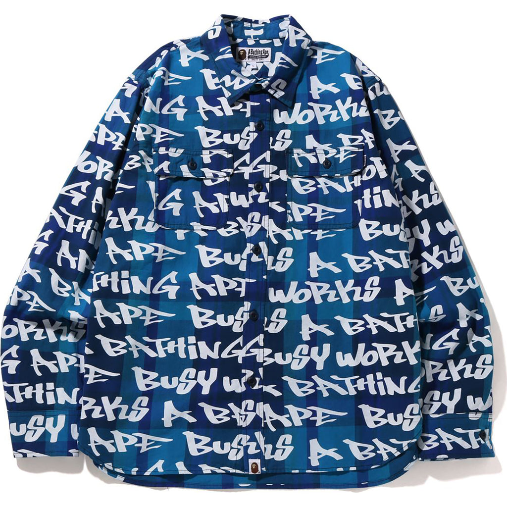 BAPE GRAFFITI CHECK SHIRT MENS | us.bape.com