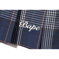 BAPE EMBROIDERY CHECK PLEATED SKIRT LADIES
