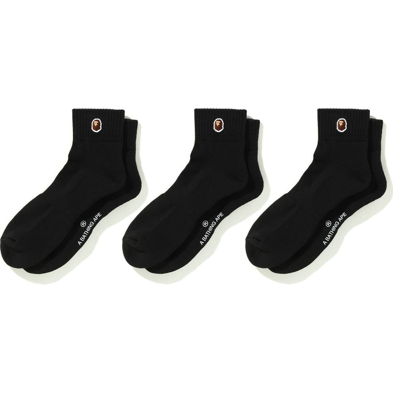 APE HEAD ONE POINT ANKLE SOCKS 3 PAIRS MENS