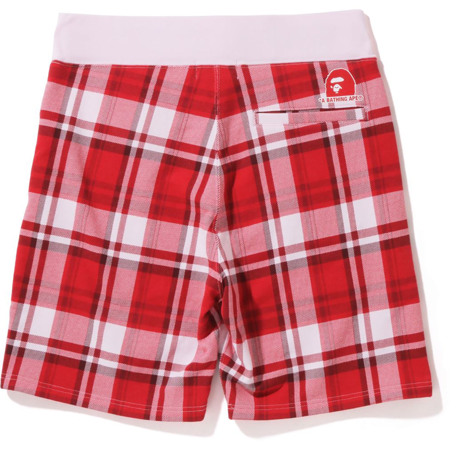 Bape Check Gift Sweat Shorts Mens 1I20 153 001 Red M