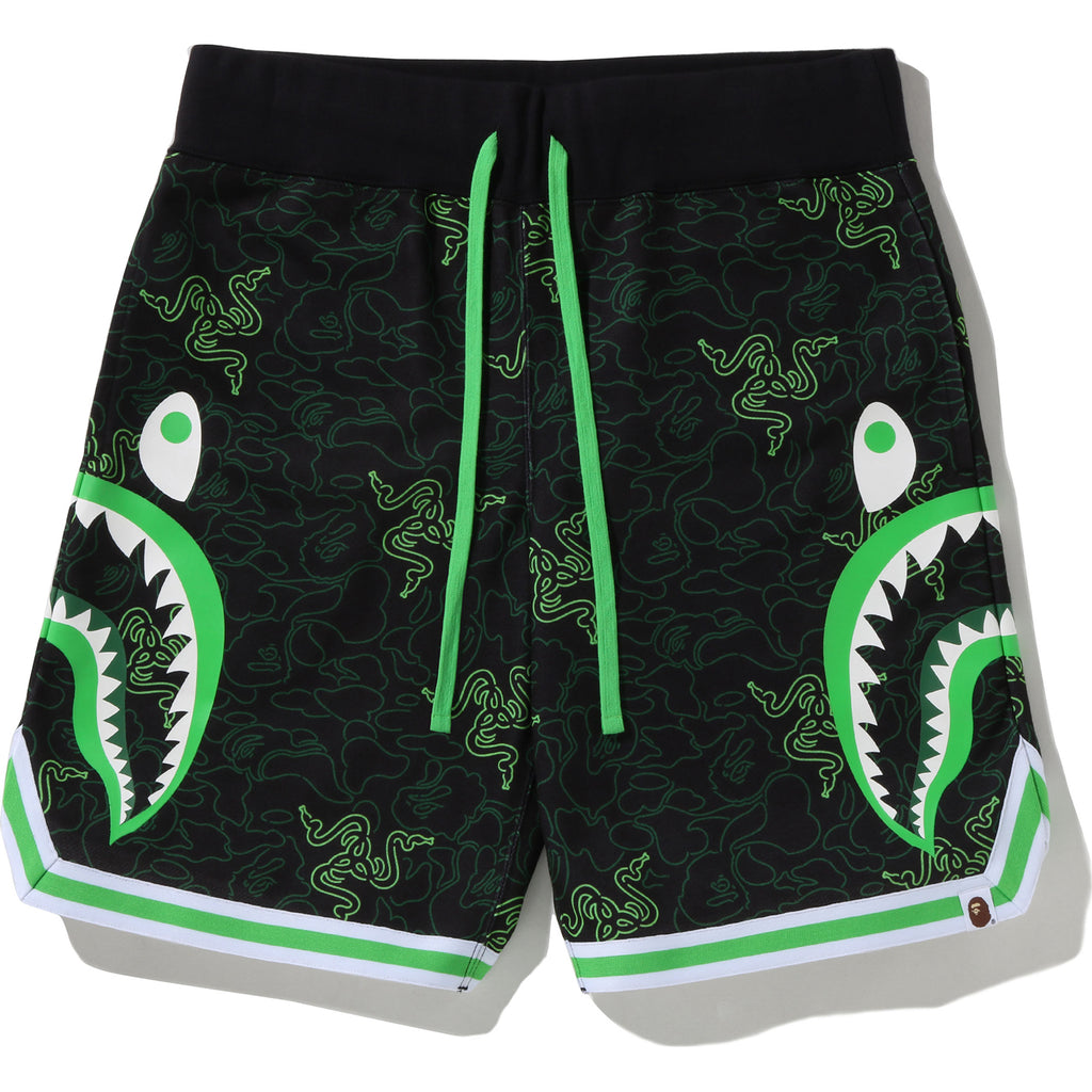 RAZER X A BATHING APE NEON CAMO BASKETBALL SWEAT SHORTS MENS | us