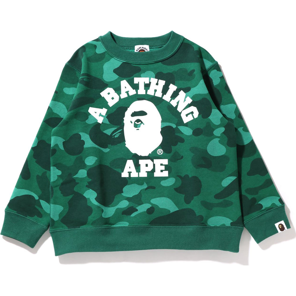 COLOR CAMO COLLEGE CREWNECK KIDS | us.bape.com