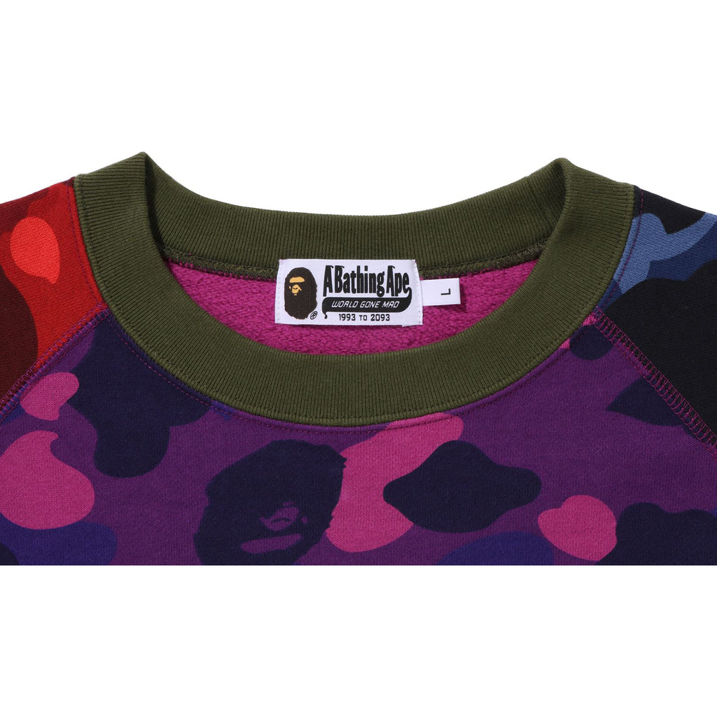 CRAZY CAMO RELAXED FIT COLLEGE CREWNECK MENS | us.bape.com