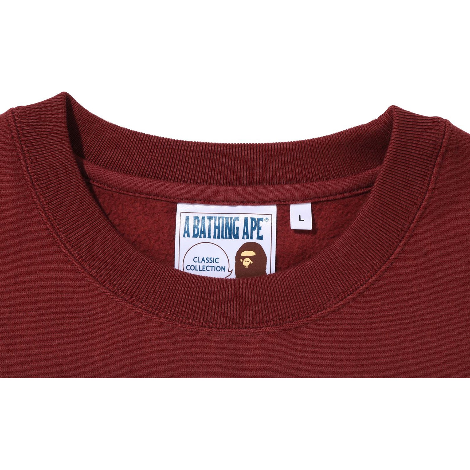 BAPE College Applique Relaxed Fit Crewneck Burgundy