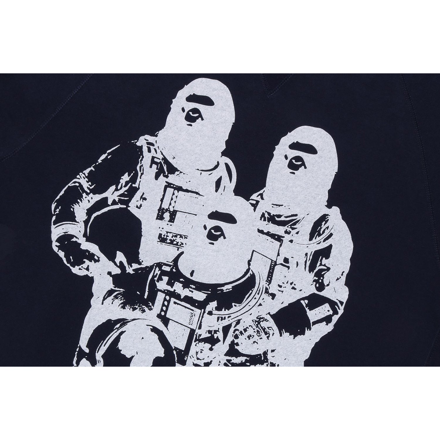 Bape Relaxed Fit Space System Crewneck Navy