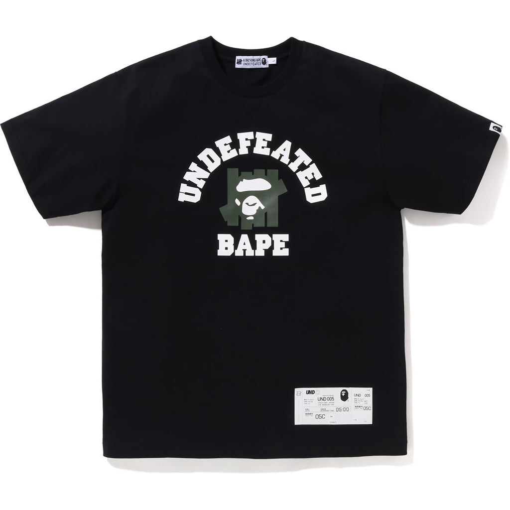 BAPE X UNDEFEATED COLLEGE TEE MENS