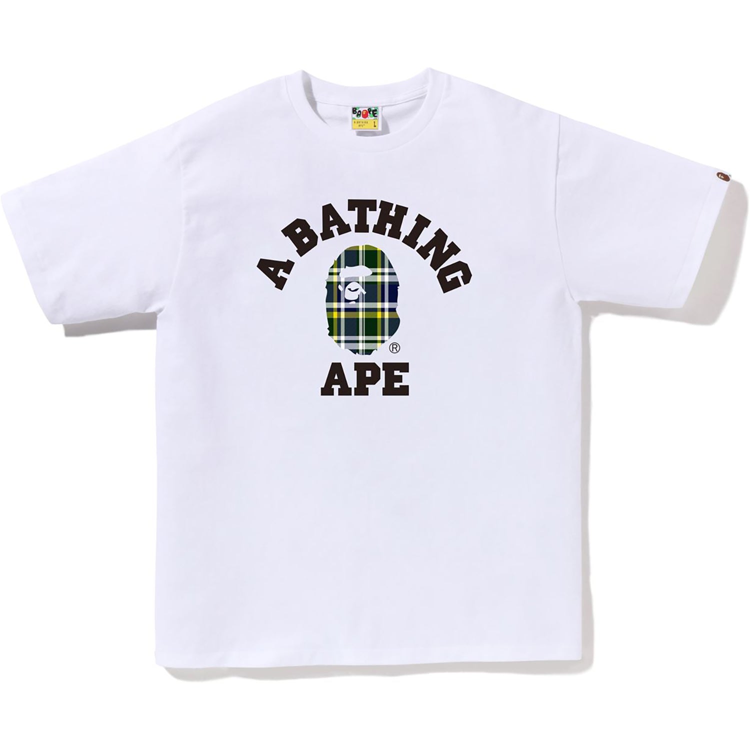 BAPE CHECK COLLEGE TEE MENS