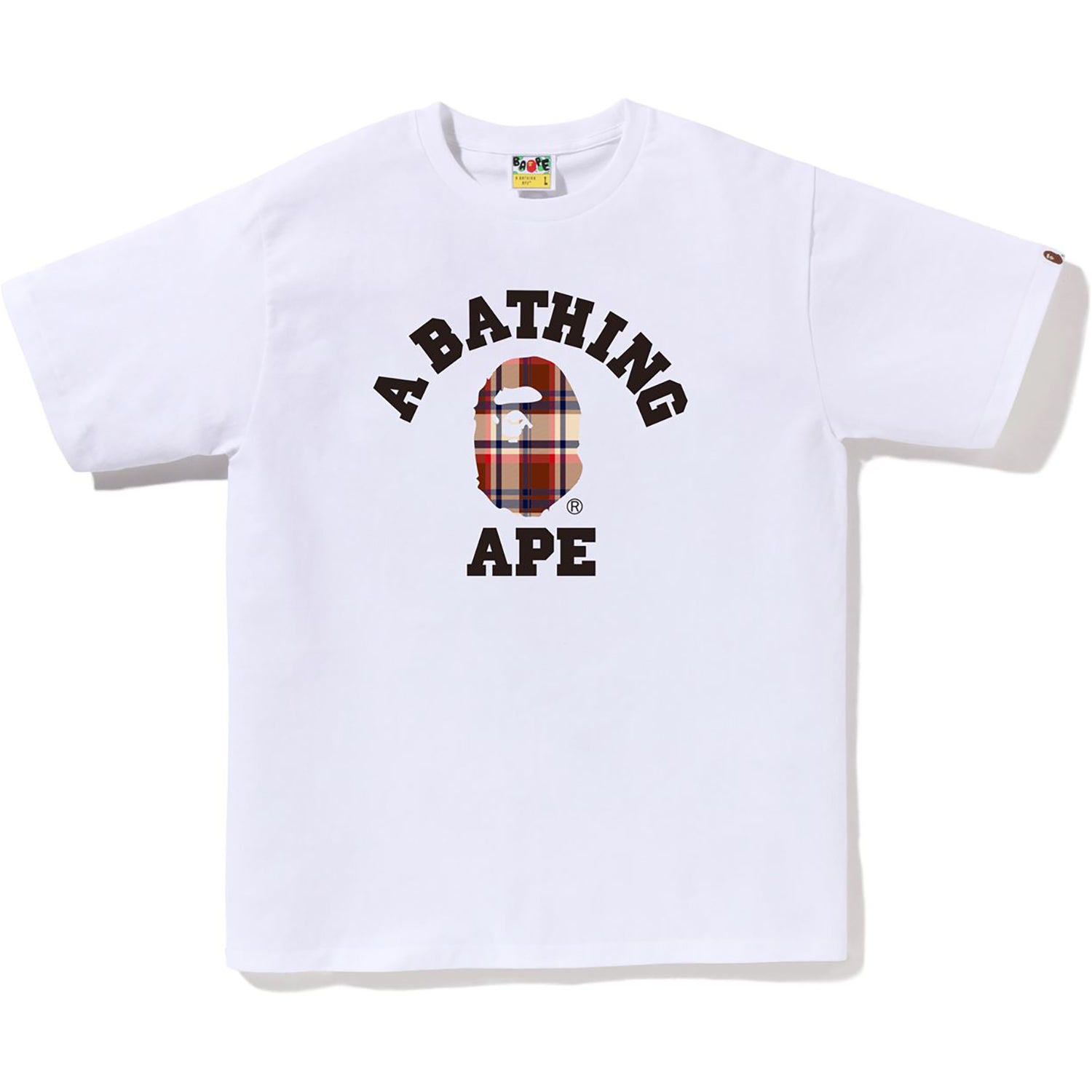 Burberry x Bape hot College Plaid White T size XL