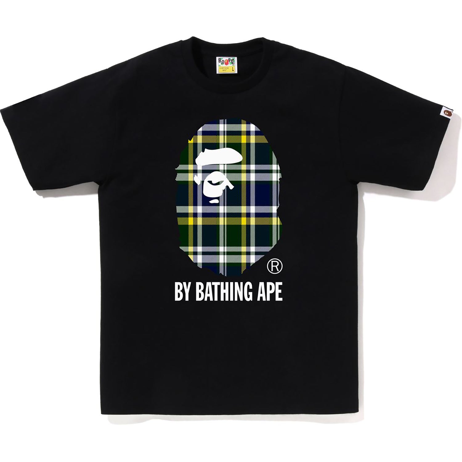 Bape Check by Bathing Ape Tee Mens 1J30 110 035 White x Green XL