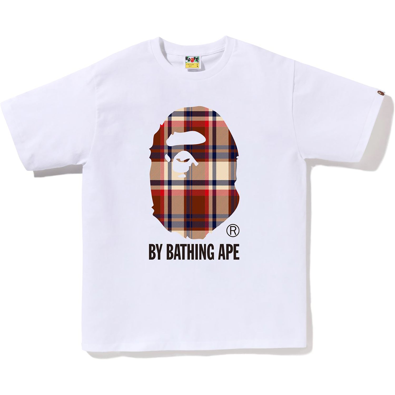 Bape Check by Bathing Ape Tee Mens 1J30 110 035 White x Green XL