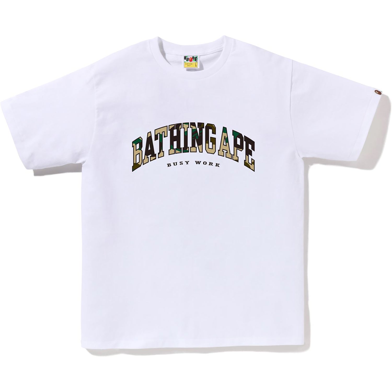 BAPE 1st Camo College T-Shirt White/Yellow
