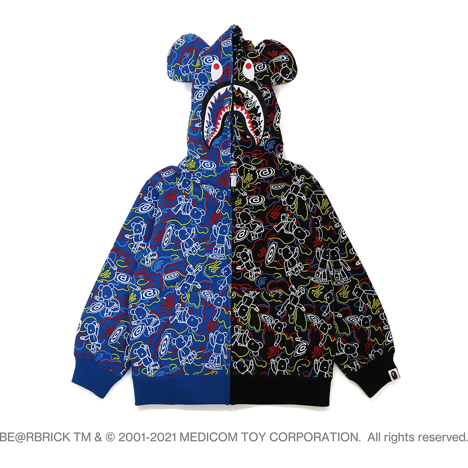 MEDICOM TOY CAMO BE@R SHARK HALF ZIP HOODIE KIDS – us.bape.com