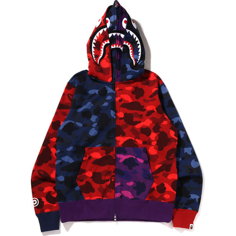 CRAZY SHARK FULL ZIP DOUBLE HOODIE MENS | us.bape.com